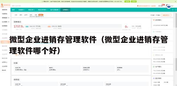 微型企业进销存管理软件（微型企业进销存管理软件哪个好）