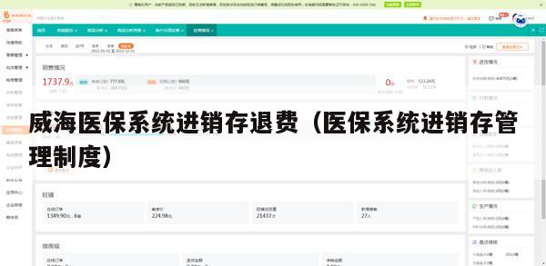威海医保系统进销存退费（医保系统进销存管理制度）