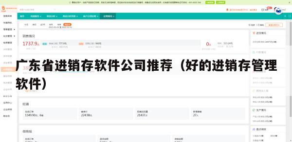 广东省进销存软件公司推荐（好的进销存管理软件）