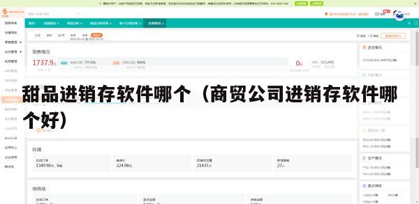 甜品进销存软件哪个（商贸公司进销存软件哪个好）