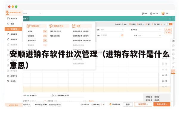安顺进销存软件批次管理（进销存软件是什么意思）