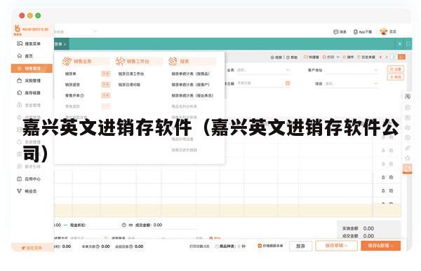 嘉兴英文进销存软件（嘉兴英文进销存软件公司）