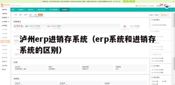 泸州erp进销存系统（erp系统和进销存系统的区别）