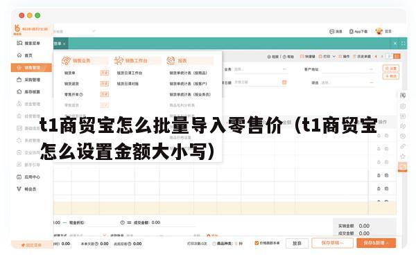 t1商贸宝怎么批量导入零售价（t1商贸宝怎么设置金额大小写）