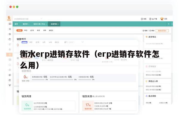 衡水erp进销存软件（erp进销存软件怎么用）