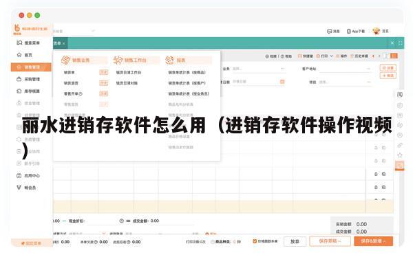 丽水进销存软件怎么用（进销存软件操作视频）