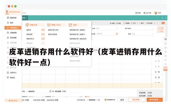 皮革进销存用什么软件好（皮革进销存用什么软件好一点）