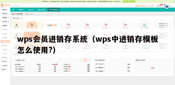 wps会员进销存系统（wps中进销存模板怎么使用?）