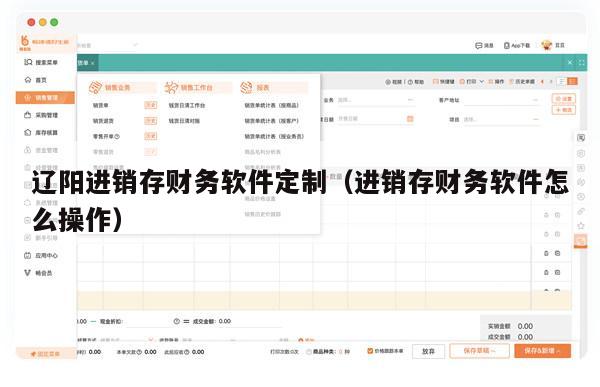 辽阳进销存财务软件定制（进销存财务软件怎么操作）