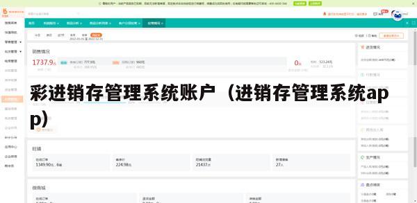 彩进销存管理系统账户（进销存管理系统app）