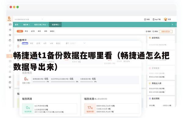 畅捷通t1备份数据在哪里看（畅捷通怎么把数据导出来）