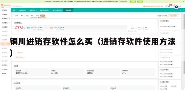 铜川进销存软件怎么买（进销存软件使用方法）