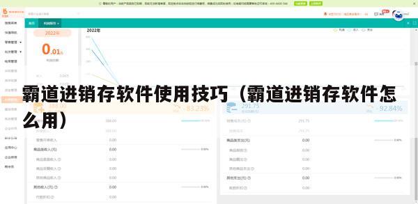 霸道进销存软件使用技巧（霸道进销存软件怎么用）