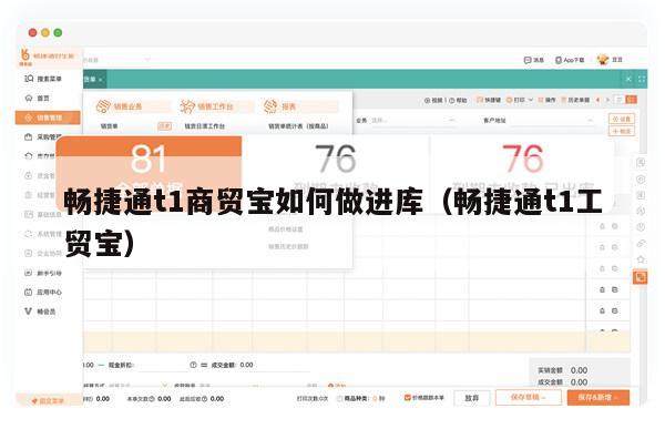 畅捷通t1商贸宝如何做进库（畅捷通t1工贸宝）
