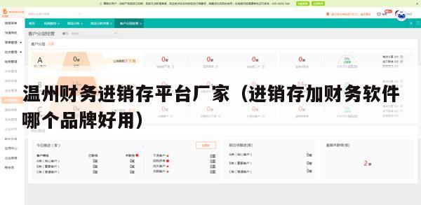 温州财务进销存平台厂家（进销存加财务软件哪个品牌好用）