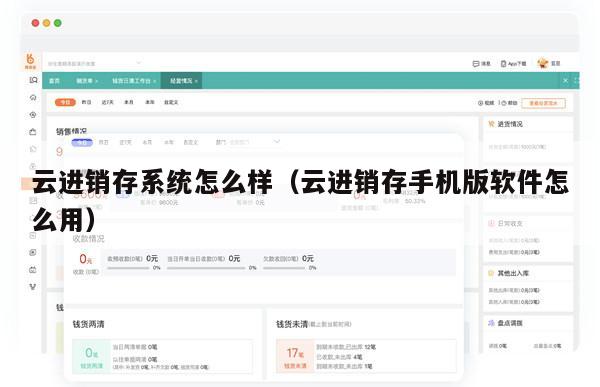 云进销存系统怎么样（云进销存手机版软件怎么用）