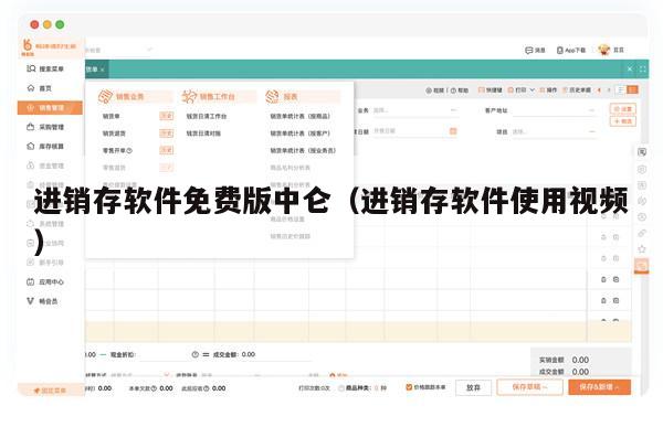 进销存软件免费版中仑（进销存软件使用视频）