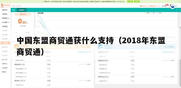 中国东盟商贸通获什么支持（2018年东盟商贸通）