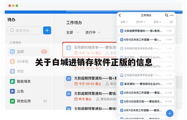 关于白城进销存软件正版的信息