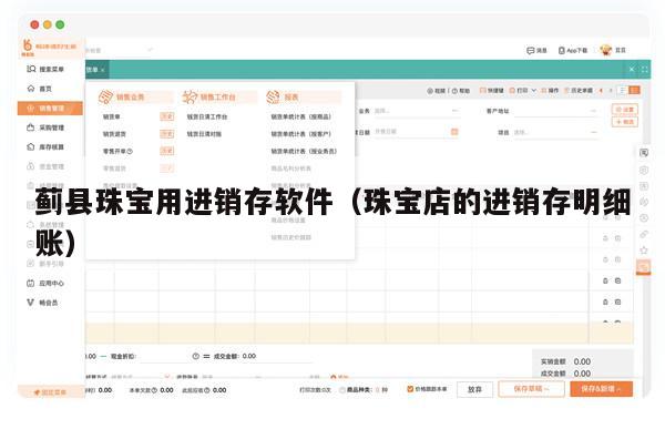蓟县珠宝用进销存软件（珠宝店的进销存明细账）