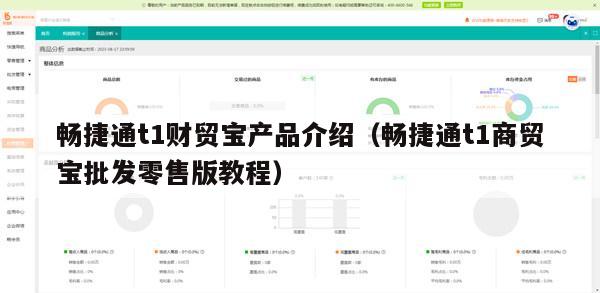 畅捷通t1财贸宝产品介绍（畅捷通t1商贸宝批发零售版教程）
