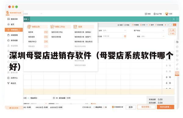 深圳母婴店进销存软件（母婴店系统软件哪个好）