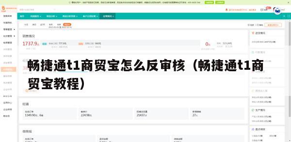 畅捷通t1商贸宝怎么反审核（畅捷通t1商贸宝教程）