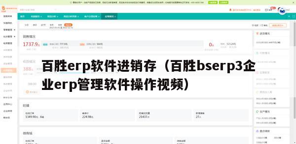 百胜erp软件进销存（百胜bserp3企业erp管理软件操作视频）