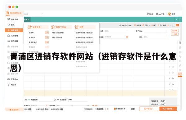 青浦区进销存软件网站（进销存软件是什么意思）