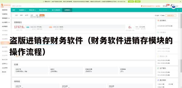 盗版进销存财务软件（财务软件进销存模块的操作流程）