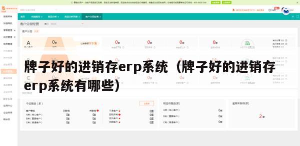 牌子好的进销存erp系统（牌子好的进销存erp系统有哪些）
