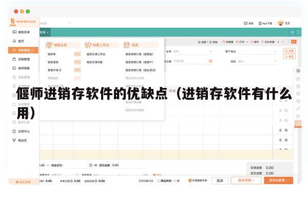 偃师进销存软件的优缺点（进销存软件有什么用）