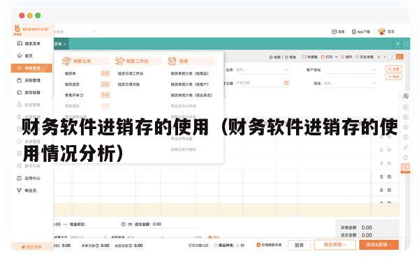 财务软件进销存的使用（财务软件进销存的使用情况分析）