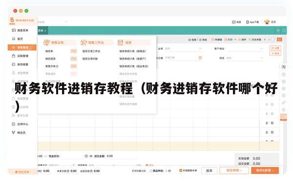 财务软件进销存教程（财务进销存软件哪个好）