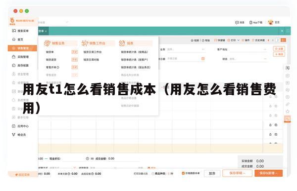 用友t1怎么看销售成本（用友怎么看销售费用）