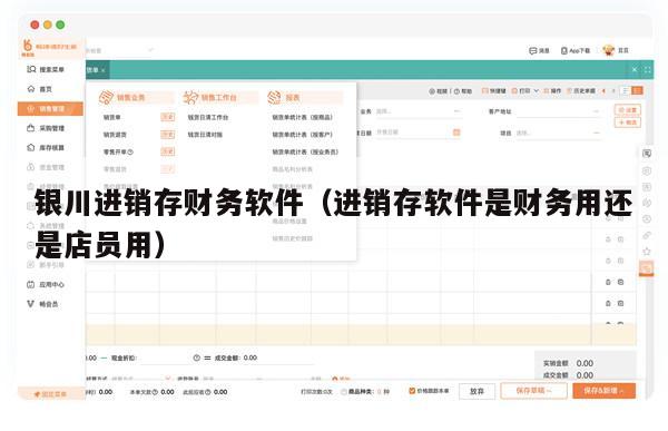 银川进销存财务软件（进销存软件是财务用还是店员用）