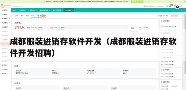 成都服装进销存软件开发（成都服装进销存软件开发招聘）