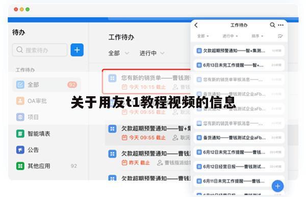 关于用友t1教程视频的信息