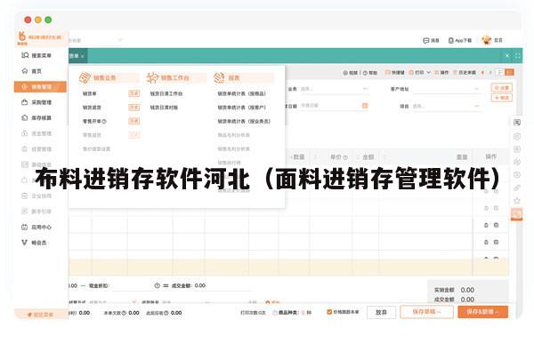 布料进销存软件河北（面料进销存管理软件）