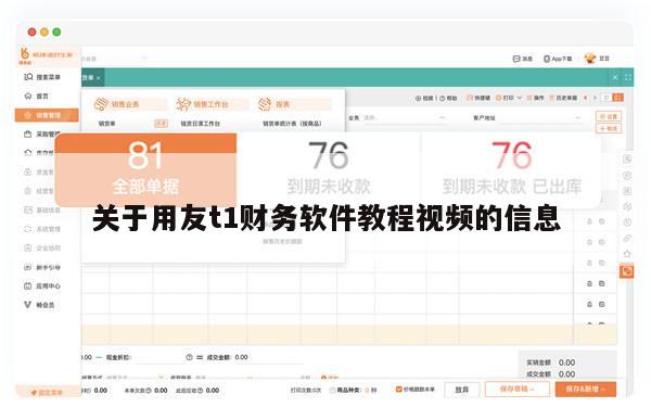 关于用友t1财务软件教程视频的信息