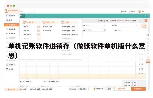 单机记账软件进销存（做账软件单机版什么意思）