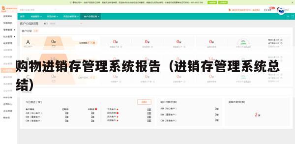 购物进销存管理系统报告（进销存管理系统总结）