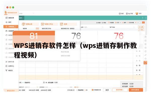 WPS进销存软件怎样（wps进销存制作教程视频）