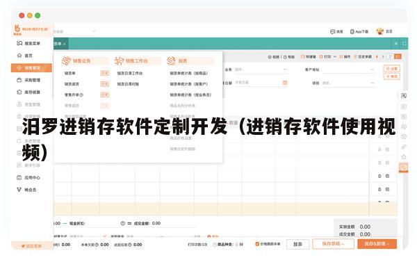 汨罗进销存软件定制开发（进销存软件使用视频）