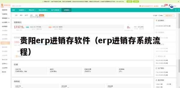 贵阳erp进销存软件（erp进销存系统流程）