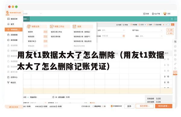 用友t1数据太大了怎么删除（用友t1数据太大了怎么删除记账凭证）