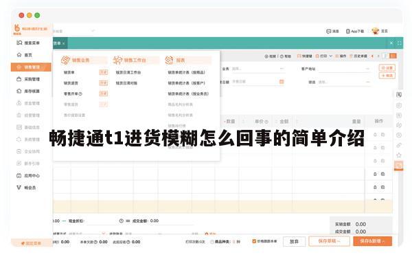 畅捷通t1进货模糊怎么回事的简单介绍