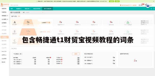 包含畅捷通t1财贸宝视频教程的词条