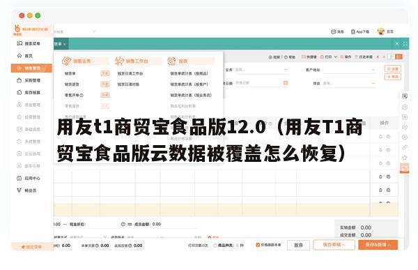 用友t1商贸宝食品版12.0（用友T1商贸宝食品版云数据被覆盖怎么恢复）