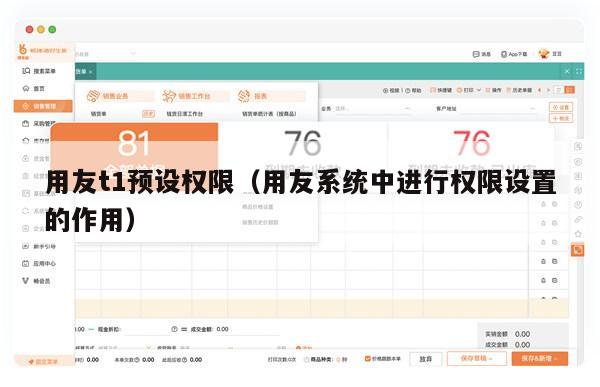 用友t1预设权限（用友系统中进行权限设置的作用）